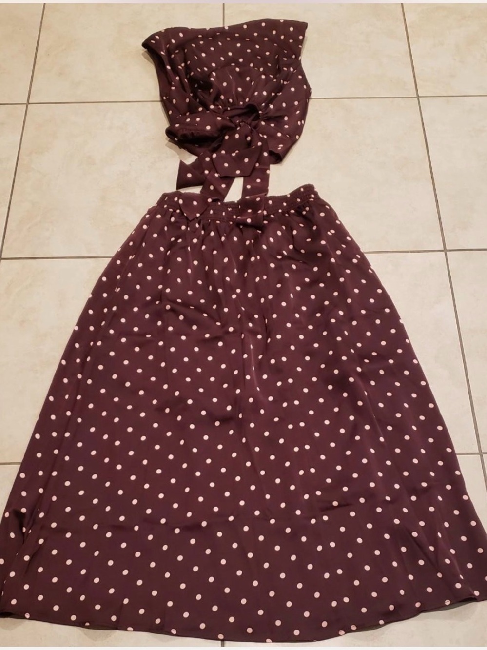 Commense Polka Dot Sleeveless Top & Maxi Shirt Set - Picture 4 of 9